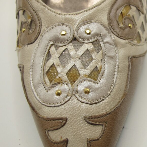 Magaret Jerrold brown and bone cut-work leather heels - 8.5N - Picture 12 of 15